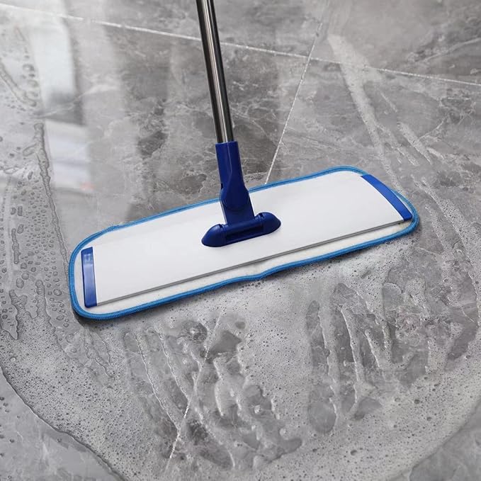 18" Professional Microfiber Mop Floor Cleaning mop, Flat Mop with Stainless Steel Handle,4 Reusable Washable Mop Pads and mop Pads Brush,Microfiber Mop for Hardwood (18" Microfiber Mop)