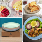 Wheat Straw Plates Lightweight Unbreakable Dinner Dishes Plates Set Dishwasher & Microwave Safe (Extra Large 8 Pack 10')