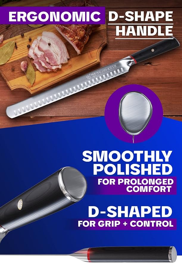 Dalstrong Slicing & Carving Knife - 12 inch Slicer - Phantom Series - Japanese High-Carbon AUS8 Steel - Pakkawood Handle - Kitchen Knife - Brisket Knife - Sheath Included