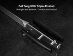 Steak Knives Set of 8, 4.5 Inch Non Serrated Dinner Knife, Forged German Steel Damascus Pattern Straight Edge Meat Knife with Full Tang Handle, Dishwasher Safe, Ideal for Gift