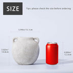 Ceramic Flower Vase, Porcelain Vases, 6 Inch Vintage Terracotta Vase with Hadle for Home Decor, Decorative Farmhouse Vase for Home Decor, Living Room, Shelf Decor, Farmhouse, Table, Lyeec