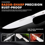 8 Inch Chef Knife, German Steel Razor Sharp Blade, Balanced for Precision Cutting, Kitchen Knife with Gifted Wooden Sheath, BBQ Essentials (SAMJNA)