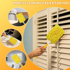 Reusable Duster Refill Compatible with Swiffer Hand Duster - 360 Heavy Duty Microfiber Duster Refills - 4 Pack for Ceiling Fans, Furniture, and Electronics (Yellow,Handle is Not Included)