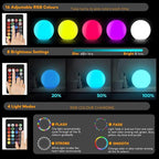 LED Night Light Ball Globe Lamp with Remote 8 Inch 16 RGB Colors Dimmable Mood Lights Rechargeable Outdoor Globe Light for Patio Nursery or Home Decor IP65 Waterproof Ball Light