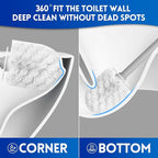 Toilet Brush, Toilet Bowl Cleaners Brush with Hidden Holder, Long Handle, Durable PP Bristles, Modern RV Bathroom Accessories, Deep Cleaning, Wall mountable. - Grey