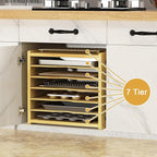 7 Tier Wooden Cabinet Tray Dividers,Kitchen Cabinet Tray Divider for Pans, Storing pans, Baking trays, Cutting Board