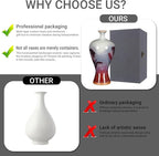 Ceramic vVase Living rRoom Home Decoration Ornament Hand-Painted Landscape Flower Vase Art Collectible (8.67 x 4.72in)