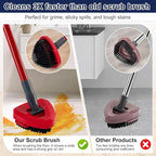 Scrubber Mop Head for Ocedar, Upgrade Scrub Brush for Ocedar, Spin Mop Scrub Brush Head for Ocedar RinseClean 2-Tank, More Bristles Scrub Brush Attachment for Bathroom, Deck, Kitchen Floor Cleaning
