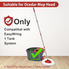 4-Section Spin Mop Replacement Handle- 2.5-5 Foot Mop Handle Replacement Stick Only Compatible with O Cedar Mop EasyWring (Mops Head & Base Not Included)