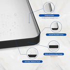 WEER Black Bathroom Mirror for Wall, 77X36 Inch Matte Black Mirror, Rectangular Black Metal Framed Vanity Mirror with Tempered Glass, Rounded Corner, Anti-Rust (Horizontal/Vertical)