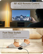 EDISHINE Modern Minimalist Floor Lamp, 2-Pack Adjustable Led Corner Lamps, Dimmable with 7 Color Temperatures (3000K-6000K), 57.5" Height for Bedroom, Living Room, Office, Silver