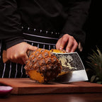 TOMBRO Meat Cleaver - 9" Butcher Knife, Heavy Duty Bone Chopper, Forged With Sheath for Meat Cutting, Ultra Sharp Carbon Steel Chinese Chef for Home & Outdoors