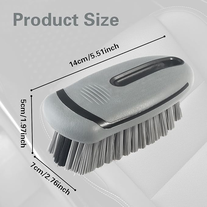 Carpet and Upholstery Cleaning Brush,Carpet Scrubber Stiff Bristle Detailing Scrub Brushes,Interior Leather Brush for Car and Home (Gray)