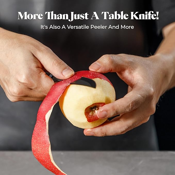 Steak Knives Set of 8, 4.7 Inch Dishwasher Safe Non Serrated Dinner Knives, Razor Sharp for Precise Cutting, Non-Stick Blade & Non Rust, Easy to Maintain Ideal for Home Restaurant Party