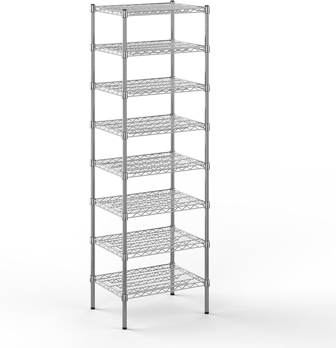 18" Deep x 24" Wide x 74" Height Wire Shelving Kit | 8-Tier | NSF Commercial Storage Rack Unit