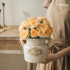 Rustic Ceramic Vase, 5.8 Inch Distressed Wide Mouth Vase with Ice Cracked Glazed, Farmhouse Vintage Flower Vases for Home Office Decor Living Room Bedroom Table Centerpiece Decorations