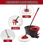 12 Pack Spin Mop Replacement Heads, Mop Replace Head Easywring 1-Tank System, Mop Head Replacement for Hardwood Floor Cleaning, Machine Washable and Easy to Replace