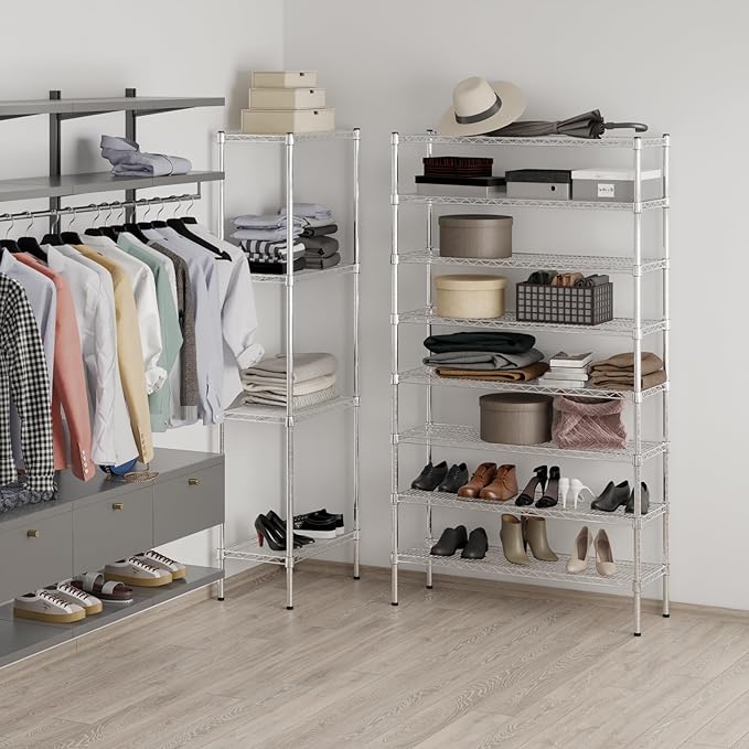 14" Deep x 42" Wide x 74" Height Wire Shelving Kit | 8-Tier | NSF Commercial Storage Rack Unit