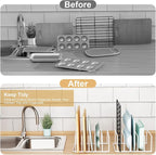 Cutting Board Organizer, 2Pcs Cutting Board Holder Rack Baking Cookie Pan Sheets Cooling Small Racks Storage Stand for Kitchen Cabinet Countertop Bakeware Organizer 7.87 x 7.2 x 3.15 White