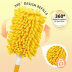 8 Pack Reusable Duster Refill Compatible with Swiffer Hand Duster - 360 Heavy Duty Dusters Refills - Microfiber Ceiling Fan Duster for Swiffer Dusters Extended Handle (Handle is Not Included)
