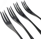4-Pieces 18/10 Stainless Steel Seafood Cocktail Appetizer Fish Fork Set, Mirror Polishing Black