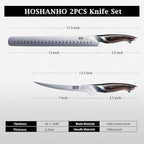 HOSHANHO BBQ Carving Knife Set, Brisket Slicing & Boning Knife for Meat Cutting, Professional Ultra Sharp Butcher Carving Knife in Japanese High Carbon Steel