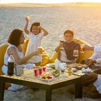 18×18 inches Oversized Clear Acrylic Ottoman Tray Extra Large Decorative Tray Spill-Proof Serving Trays with Handles King-Size Safe Edge Organizer for Coffee Table Countertop Breakfast