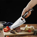 Chef's Knife - 6.2", High Carbon Stainless Steel Blade Perfect Kitchen Knive, Chopping, Julienne and Slicing Kitchen Knife Full Tang with Ergonomic Ash Wood Handle, Leather Sheath