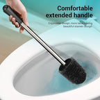 Toilet Brush and Holder, 3 Pack Compact Size Toilet Bowl Brush with Stainless Steel Handle, Small Size Plastic Holder Easy to Hide, Space Saving for Storage, Drip-Proof, Easy to Assemble Black