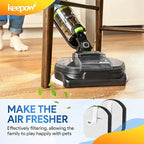 KEEPOW SpinWave Vac Filter Replacement Compatible with Bissell SpinWave + Vac Cordless 37643/3764 All-in-one Powered Spin Mop & Vacuum, Vacuum Mop Filters (2 Pack)