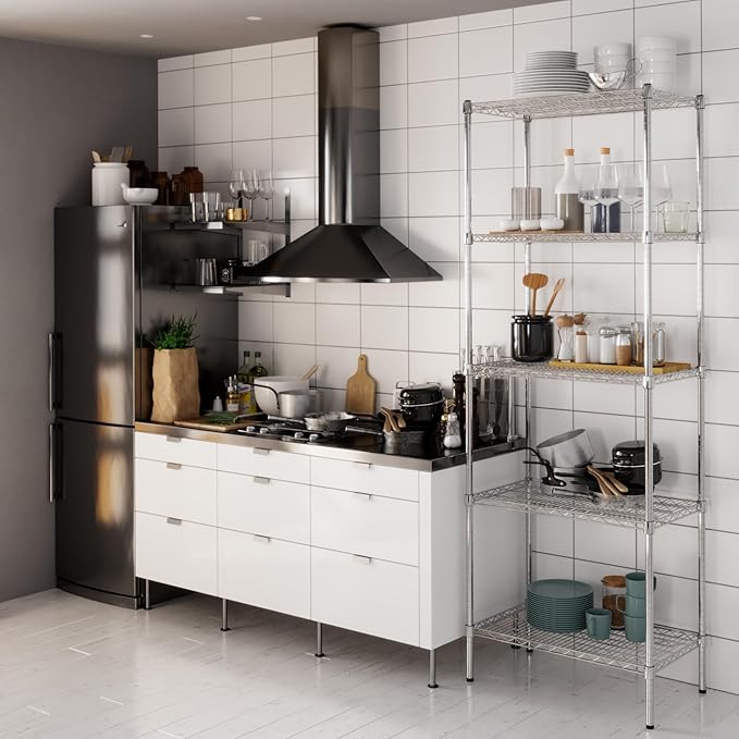 18" Deep x 30" Wide x 86" Height Wire Shelving Kit | 5-Tier | NSF Commercial Storage Rack Unit