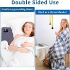 Grounding Blanket, Grounding Throw Blanket for Improved Sleep, Pain Relief, Energy, Inflammation, Earth Connected Blanket, Super Cozy Milk Fleece Fabric, 50x60 Inch