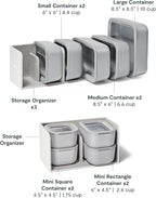 Caraway 22pc Glass Food Storage Set - Storage Containers for Food - Non-Toxic Ceramic-Coated Glass - Air Release Technology - Compact & Stackable Design - Gray