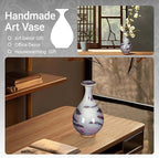 Ceramic Vase Living rRoom Home Decoration Ornament Hand-Painted Landscape Flower Vase Art Collectible (8.47x4.72in)