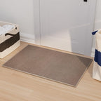 Door mat with Non Slip Rubber Backing, Washable Soft Floor Carpet for Kitchen, Hallway, Entryway Indoor, Bedroom, Laundry, Low Pile Area Rugs, Solid Color with Pointillism Style, 2 * 3 ft Brown