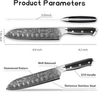 7 inch Santoku Knife, Professional Japanese VG10 Steel Damascus Knife-G10 Handle for cutting Meat,Fish,Fruit, Vegetable