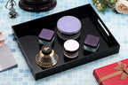 Glossy Black Sturdy Acrylic Serving Tray with Handles - 10x15 Inch, Coffee, Appetizer, Breakfast Tray - Butler, Kitchen to Vanity Table, Decorative