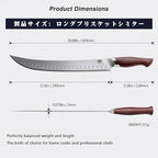 SHAN ZU Brisket Slicing Knife, 11.6 Inch Carving Knife Japanese High Carbon 10Cr15Mov Stainless Steel, Professional Ultra Sharp Meat Cutting and BBQ knife with Ergonomic Pakkawood Handle