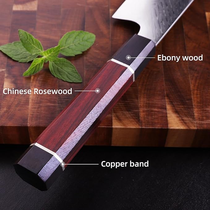 FINDKING 8 Inch Japanese Chef's Knife, Premium Damascus Steel Construction Kitchen Knife, Multifunctional Gyuto Knife, Exceptional Cutting Performance (Samurai Series)