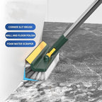 51" Adjustable 2-in-1 Push Broom: Ideal for Tile, Shower, Bathroom, Kitchen, Garage, Deck & Wall. Heavy-Duty Scraper and Stiff Bristles for Efficiently Scrubbing Tough Stains