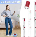 Mop Head Replacement, Base, Mop Handle for Ocedar RinseClean 2-Tank System, 2 Microfiber Mop Refills, Extendable Length 30-59" Mop Handle, Base and Scrubber for All Hard-surfaced Floor