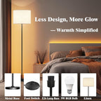 Smart LED Floor Lamp with APP Control & RGB Colors - Dimmable Standing Lamp for Living Room, Bedroom, Gaming - Remote, Timer, 9W Bulb Included, 60.6" Modern Tall Lamp (Beige)