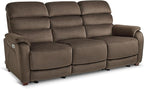 MCombo Wall Hugger Recliner Sofa with Drop Down Table, Power Reclining Sofa with Adjustable Headrest, USB A&C Charge Ports, Reading Lamp, Cup Holders, for Living Room, RVs (Fabric, ST258M3, Coffee)