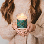 Sweet Water Decor Holiday Cheer Christmas Scented Candles - Christmas Stocking Stuffers Soy Candles with Citrus Scent - Christmas Candles with 40 Hours Burn Time - 9Oz Gold Lid Clear Jar Wax Candles