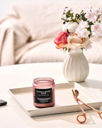 M&SENSE Sandalwood Rose Scented Candle 7.05oz 50 Hours Long Lasting Burn Natural Soy Wax Strong Scented Candle for Home, 2 Wick Home Fragrance Slow Burning Housewarming Gifts for Men Women