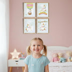 Unicorn Wall Decor Art Prints (Set of 4) - Unframed - 8x10s | Girls Room Decor | Enchanting and Whimsical Design | Adding Fantasy and Charm to Kids' Rooms or Nurseries | Wall Art for Unicorn Lovers