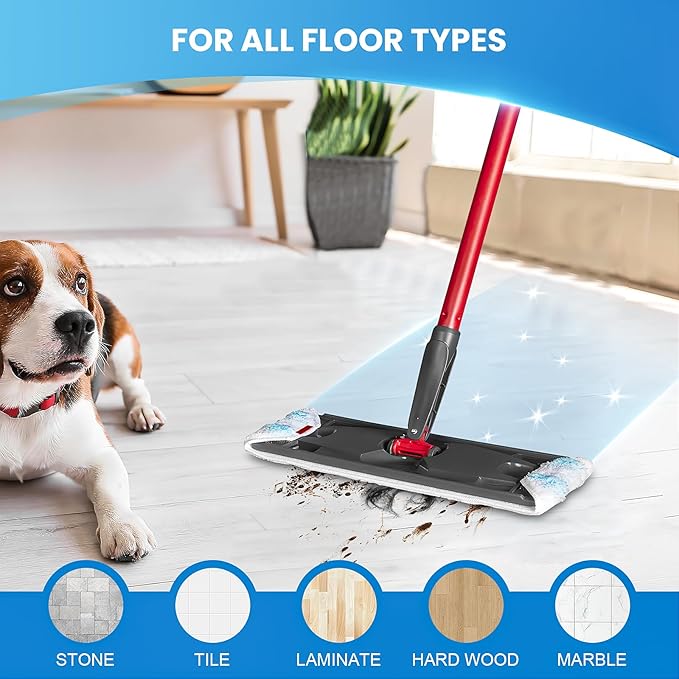 8 Pack Microfiber Mop Pad for O-Cedar H2prO Flat Mop System, Reusable Mop Head Replacements, Machine Washable (White*8P)