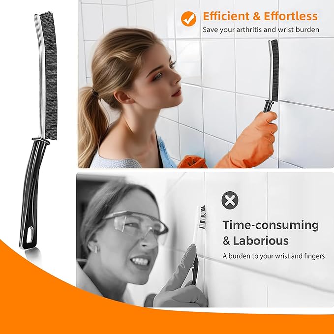 3Pcs Hard-bristled Crevice Cleaning Brush, Multifunctional Thin Gap Scrub Brush, Bathroom Cleaner Tools for Household Use, Kitchen, Window, Toilet, Grout, Faucets, Car