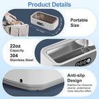 Ultrasonic Jewelry Cleaner,49KHz Ultrasonic Jewelry,Glasses,Rings,Watch Bands Cleaner,3 Modes with Digital Timer,22oz(650ML),304 Stainless Steel Water Tank