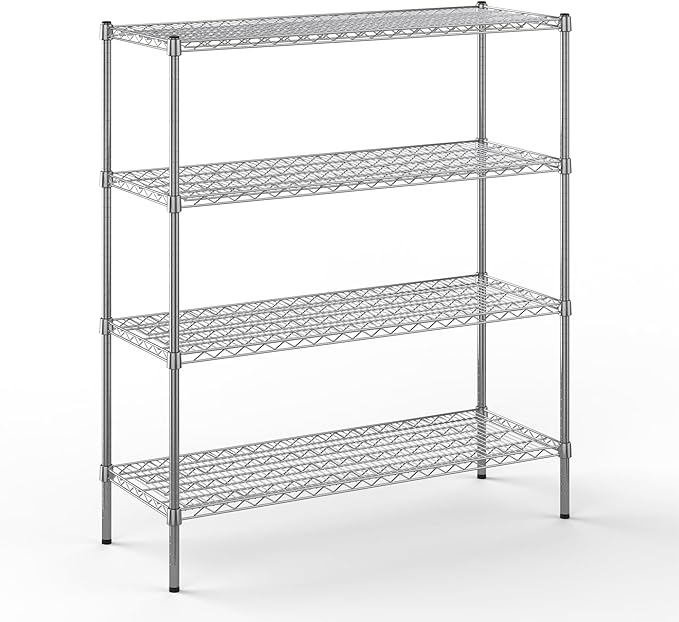 18" Deep x 48" Wide x 54" Height Wire Shelving Kit | 4-Tier | NSF Commercial Storage Rack Unit
